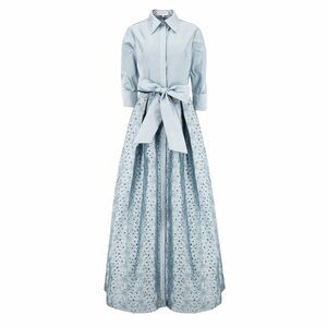 TERI JON
Taffeta Eyelet Shirt Waist Gown